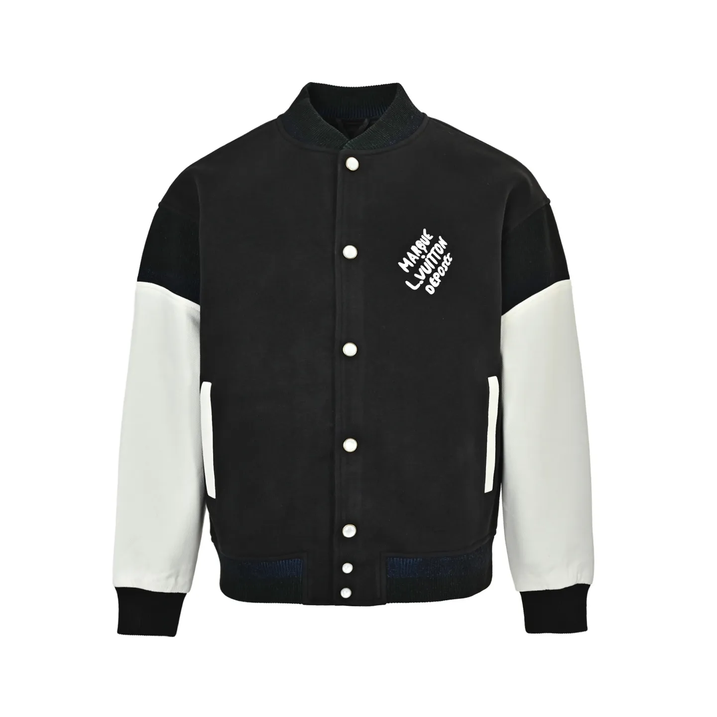 Louis Vuitton/Louis Vuitton letter embroidered patchwork baseball jacket